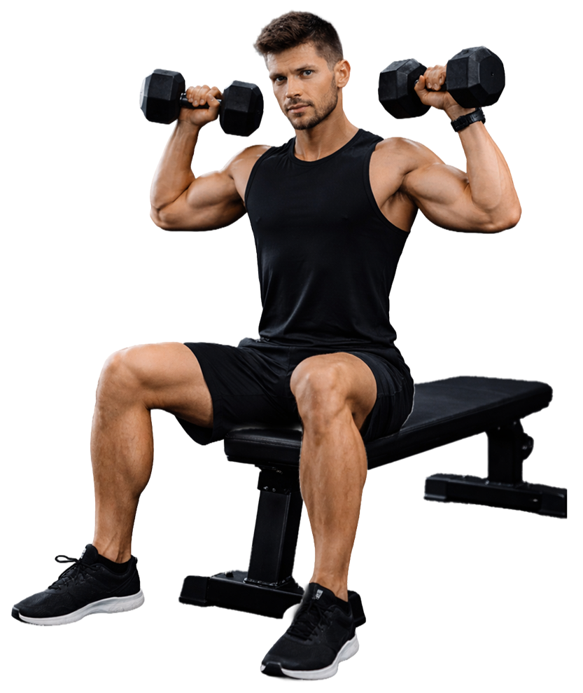 Boy doing seated exercise
